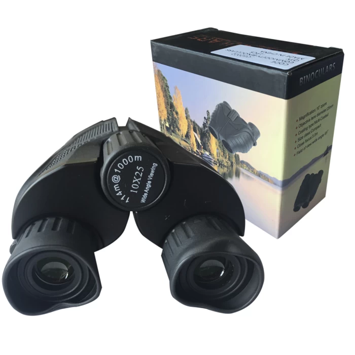 Binocular Larga Vista Compacto Con Estuche de 10 X 25 Mm