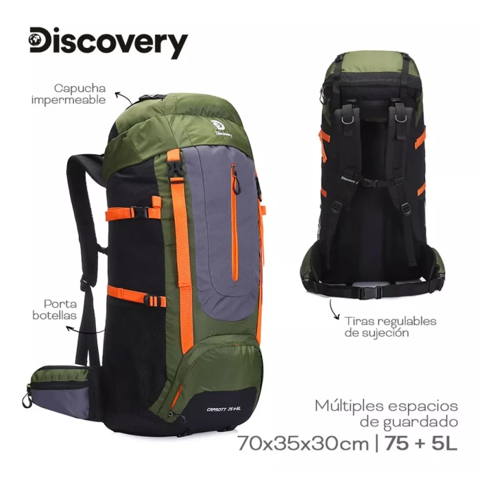 Mochila Discovery 16043 75 + 5 Lts Mochilero Viaje Montaña