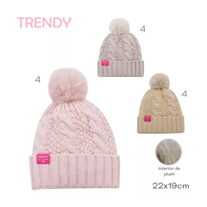 Gorro Abrigo Trendy Unisex Adulto 16904 Con Pompon