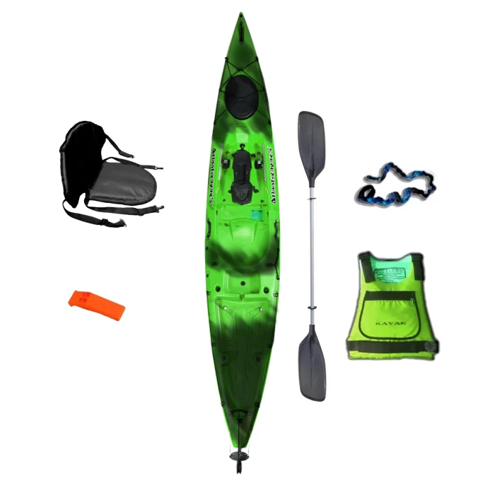 Kayak Para 1 Persona Ideal Travesia Con Timon y Pedalera Atlantikayaks Angler Combo Recreacional