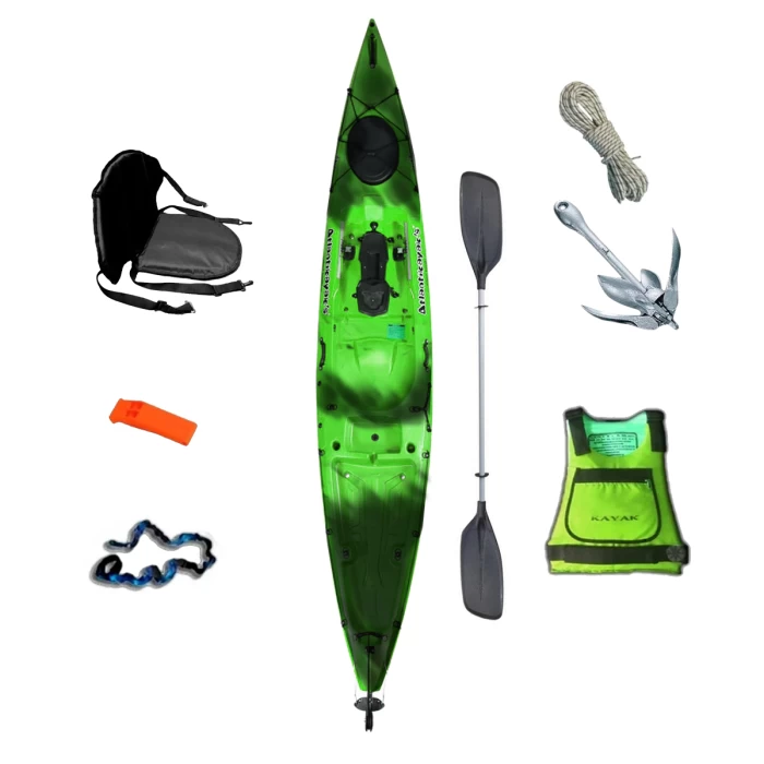 Kayak Para 1 Persona Ideal Travesia Con Timon y Pedalera Atlantikayaks Angler Combo Pesca