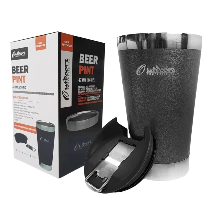 Beer Pint Outdoors Professional Acero Inoxidable C/destapador 473ml 