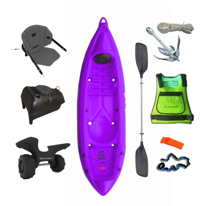 Kayak Para 1 Persona Ideal Para Recreacion y Pesca K1 de Atlantikayaks Combo Pesca