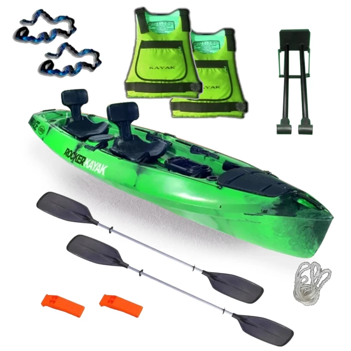 Kayak Para 2 o 3 Personas Rocker Mirage Fishing Combo Recreacional + Espejo para Motor