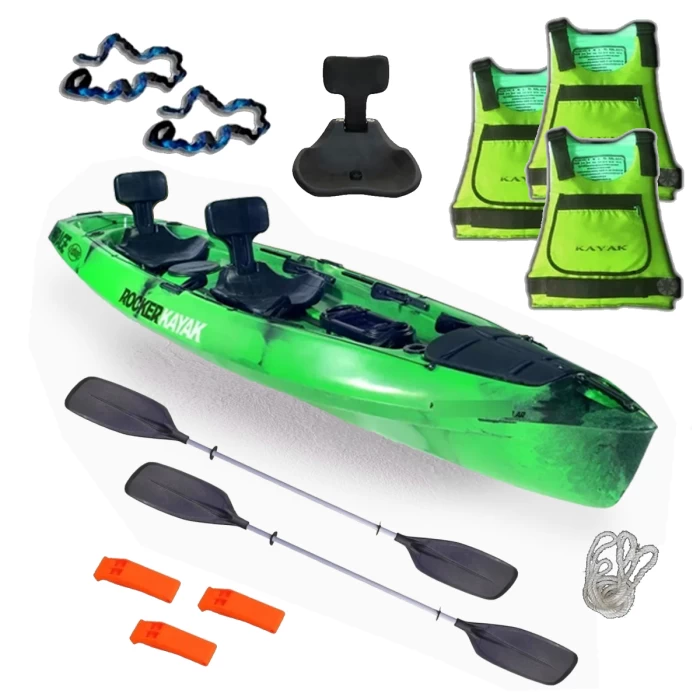 Kayak Para 3 Personas Rocker Mirage Fishing Combo Recreacional Con Butacas