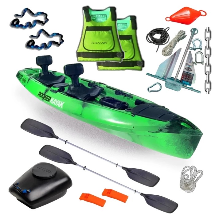 Kayak Rocker Mirage Fishing Para 2 Personas Combo Pesca Full