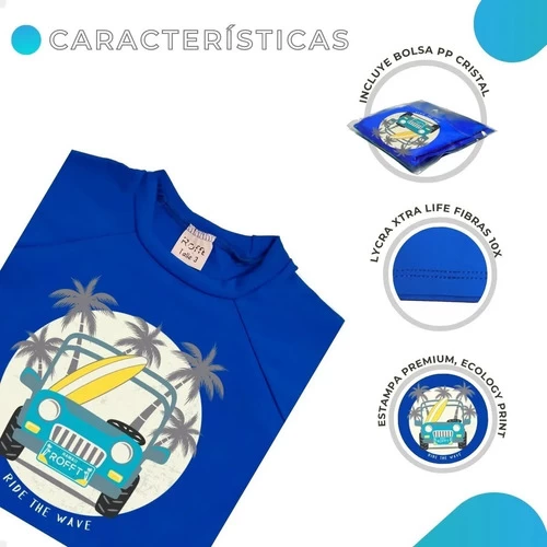 REMERA INFANTIL BEBE ROFFT JEEP FILTRO UV 50+ PLAYA 