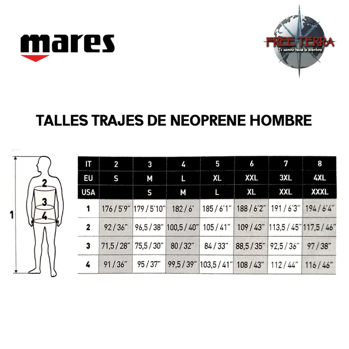 Traje De Neoprene Hombre De 2mm Mares Steamer Manta Man