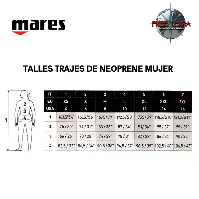 Traje De Neoprene Mujer De 2mm Mares Steamer Manta Lady