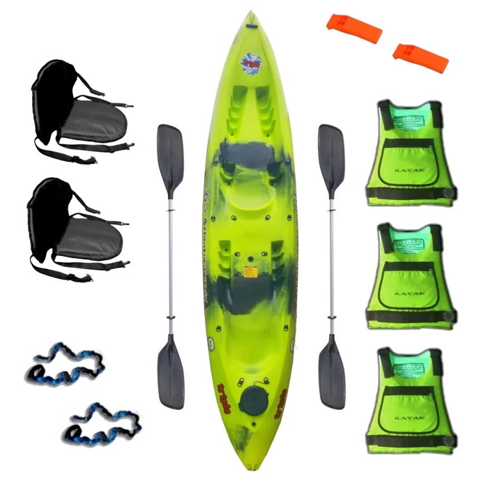 Kayak Ideal Para Recreacion y Pesca Triplo de Atlantikayaks Combo Recreacional Para 3 Personas