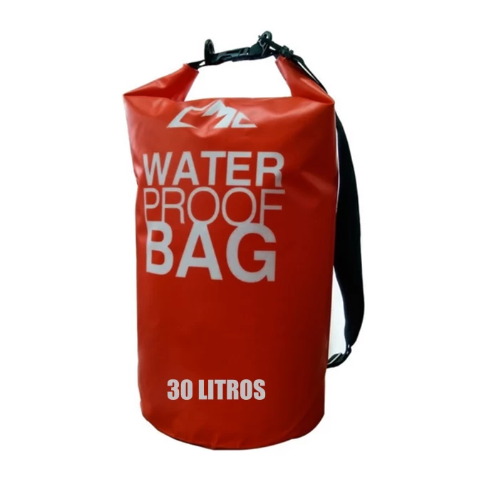 Bolso estanco 30lt Rojo Water Proof Bag PVC, 0.5MM